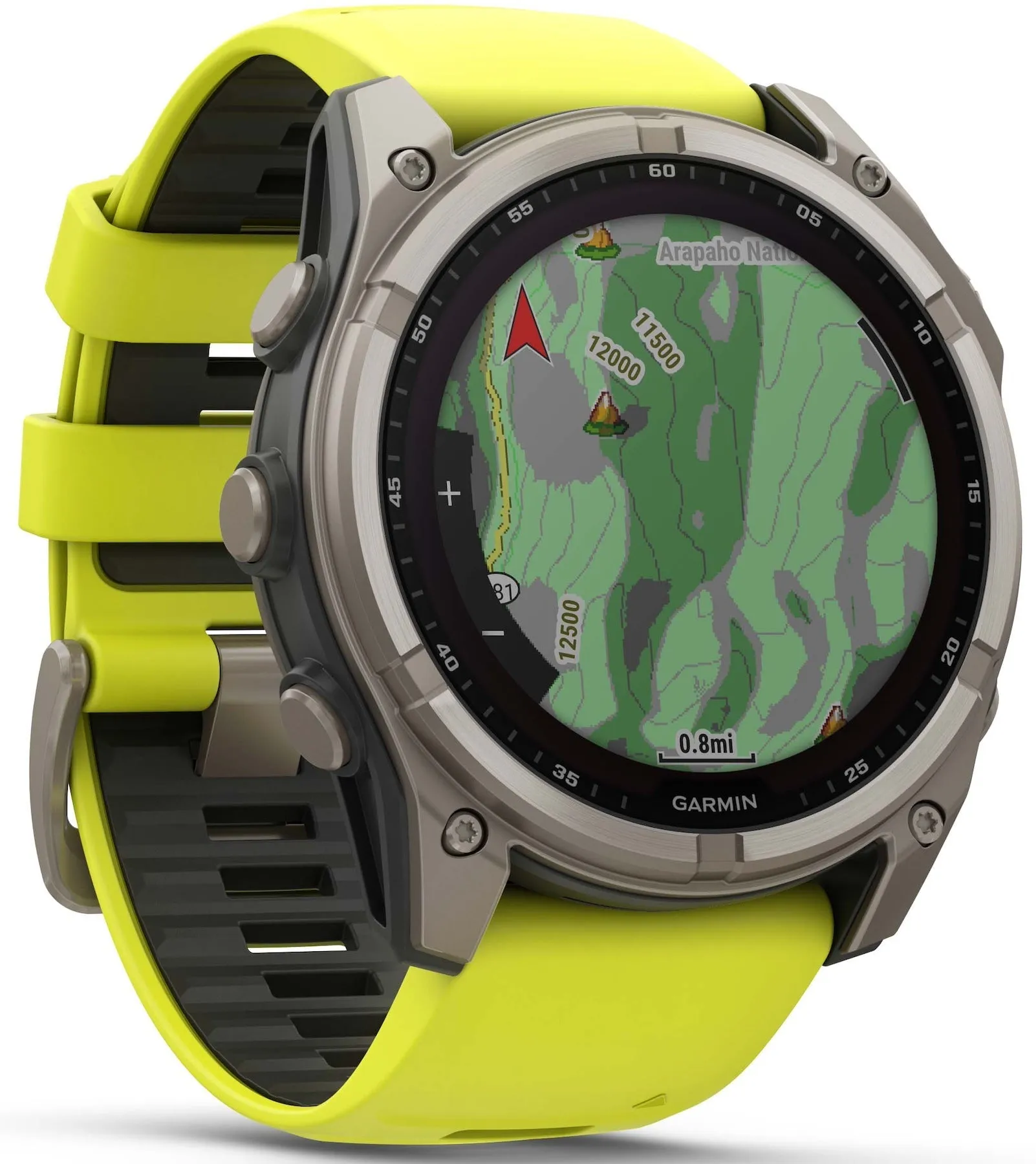 Garmin Fenix 8 51mm Sapphire Solar Titanium Amp Yellow Graphite Silicone