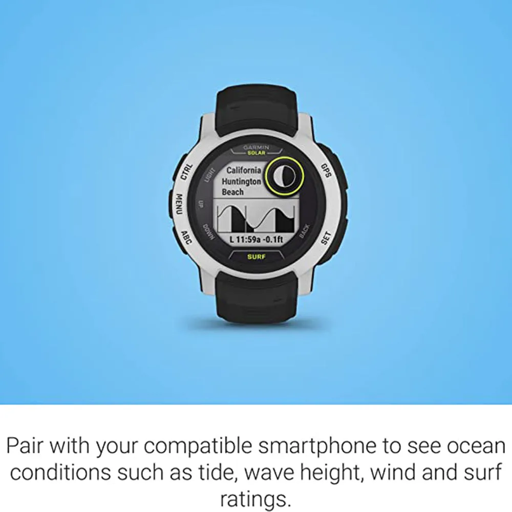 Garmin Instinct 2 Solar - Surf Edition Bells Beach Silicone Band Solar Charging Capabilities Rugged Outdoor Watch - 010-02627-15