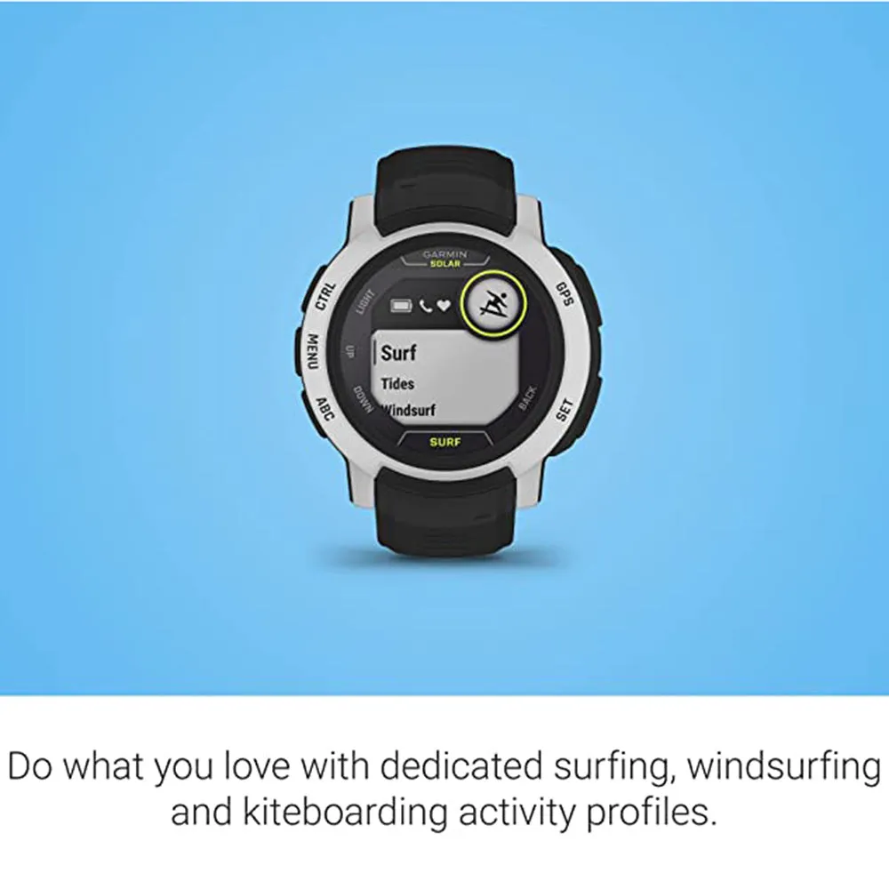 Garmin Instinct 2 Solar - Surf Edition Bells Beach Silicone Band Solar Charging Capabilities Rugged Outdoor Watch - 010-02627-15