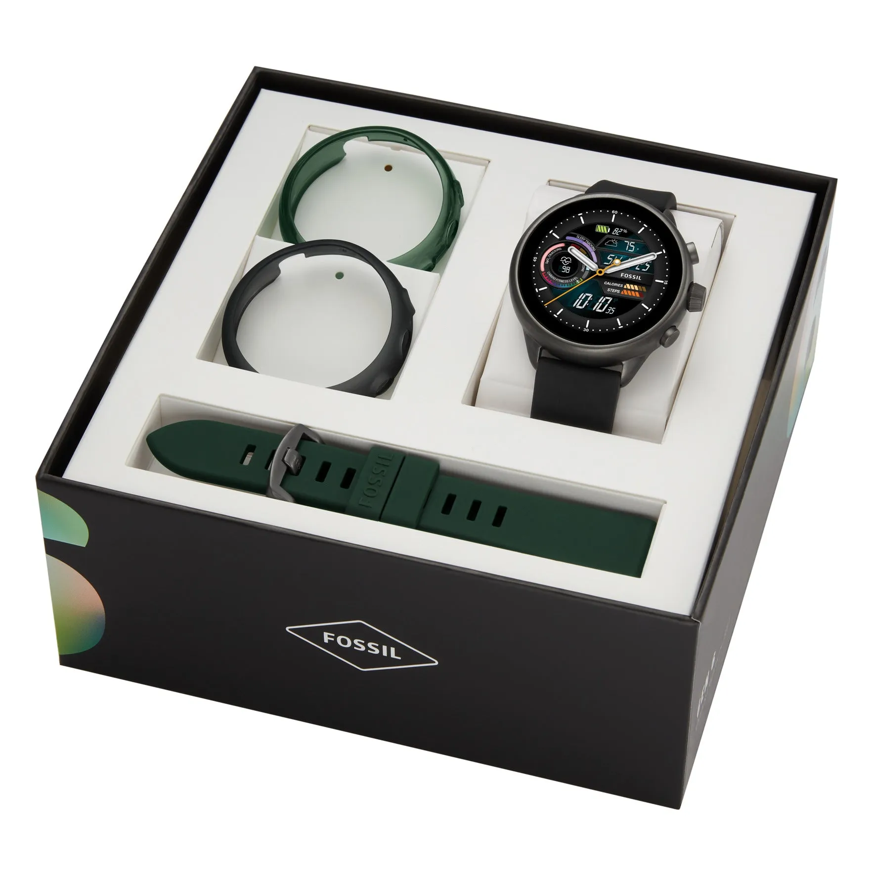 Gen 6 Wellness Edition Smartwatch Black Silicone and Interchangeable Strap and Bumper Set