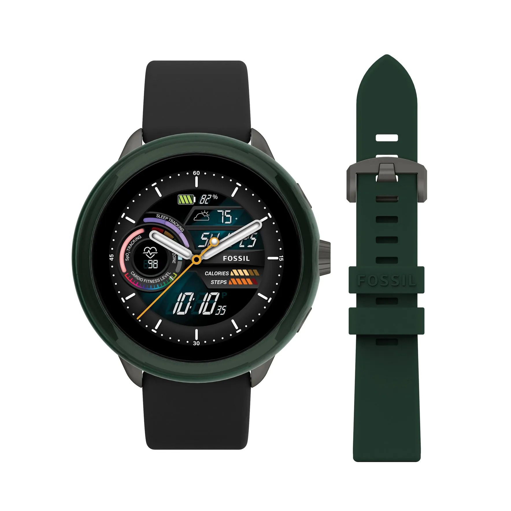 Gen 6 Wellness Edition Smartwatch Black Silicone and Interchangeable Strap and Bumper Set