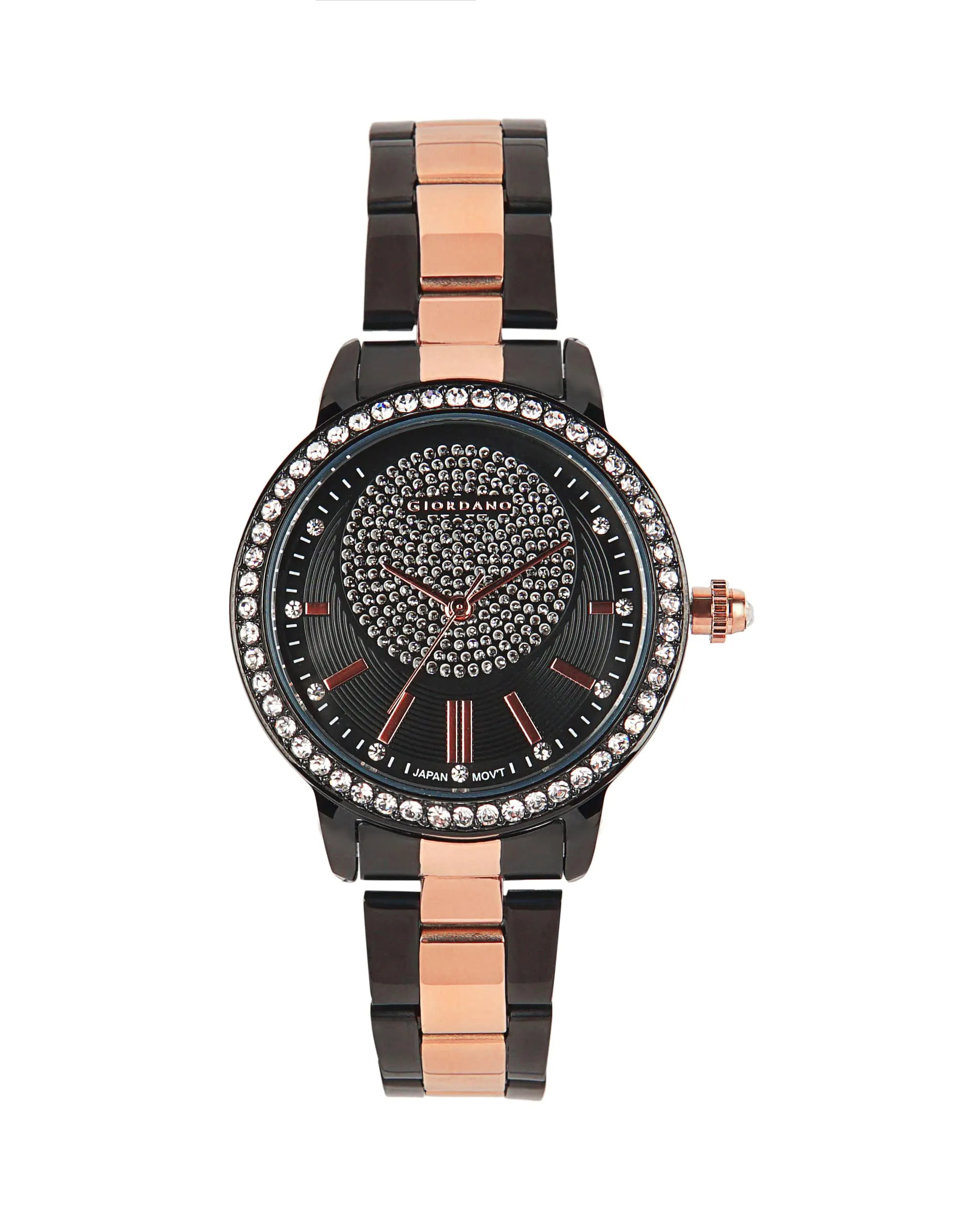 Giordano Analog Watch for Women Diamond Studded with Metal Strap Ladies Wrist Watch Water Resistant Elegant Watches for Women to Compliment Your Look Ideal Gift for Women - GZ-60045