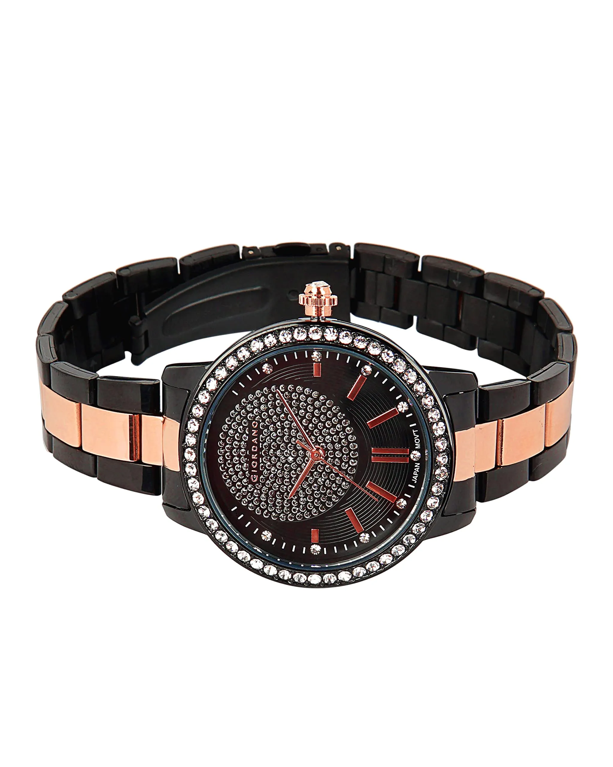 Giordano Analog Watch for Women Diamond Studded with Metal Strap Ladies Wrist Watch Water Resistant Elegant Watches for Women to Compliment Your Look Ideal Gift for Women - GZ-60045
