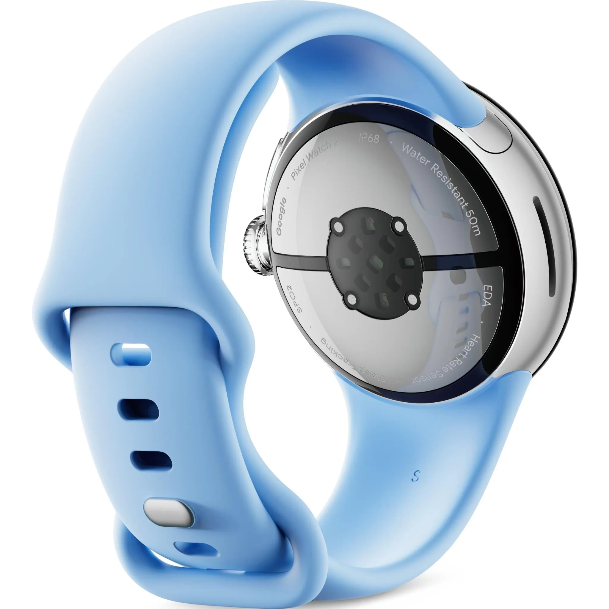 Google Pixel Watch 2 LTE (Polished Silver with Bay Active Band)