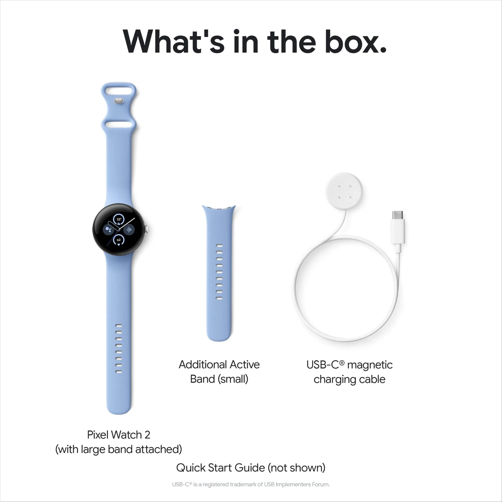 Google Pixel Watch 2 LTE (Polished Silver with Bay Active Band)
