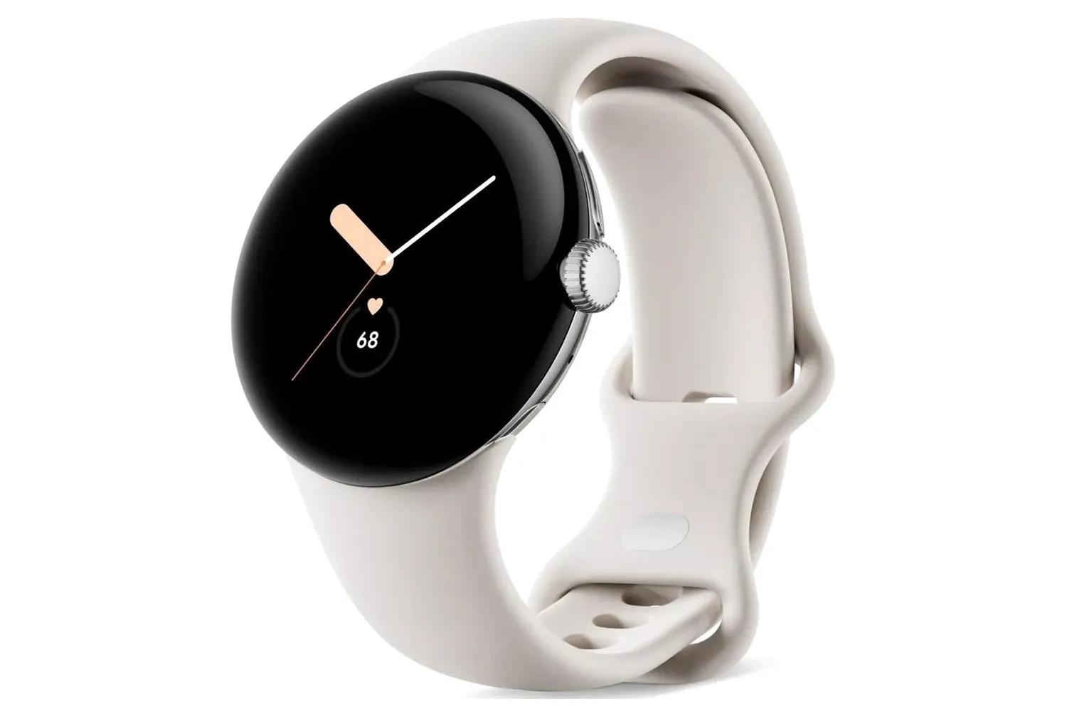 Google Pixel WiFi with Google Assistant Smart Watch | Silver Case with Chalk Strap