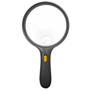 Illuminated Hand-Held Round Light Up Lighted Magnifier Magnifying Magnify Glass