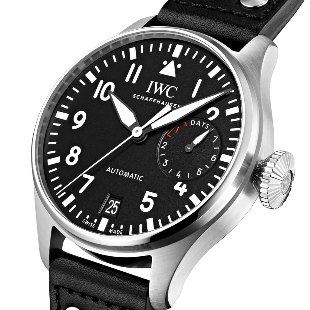 IWC Schaffhausen Pilot Automatic Stainless Steel Black Dial Mens Watch IW501001