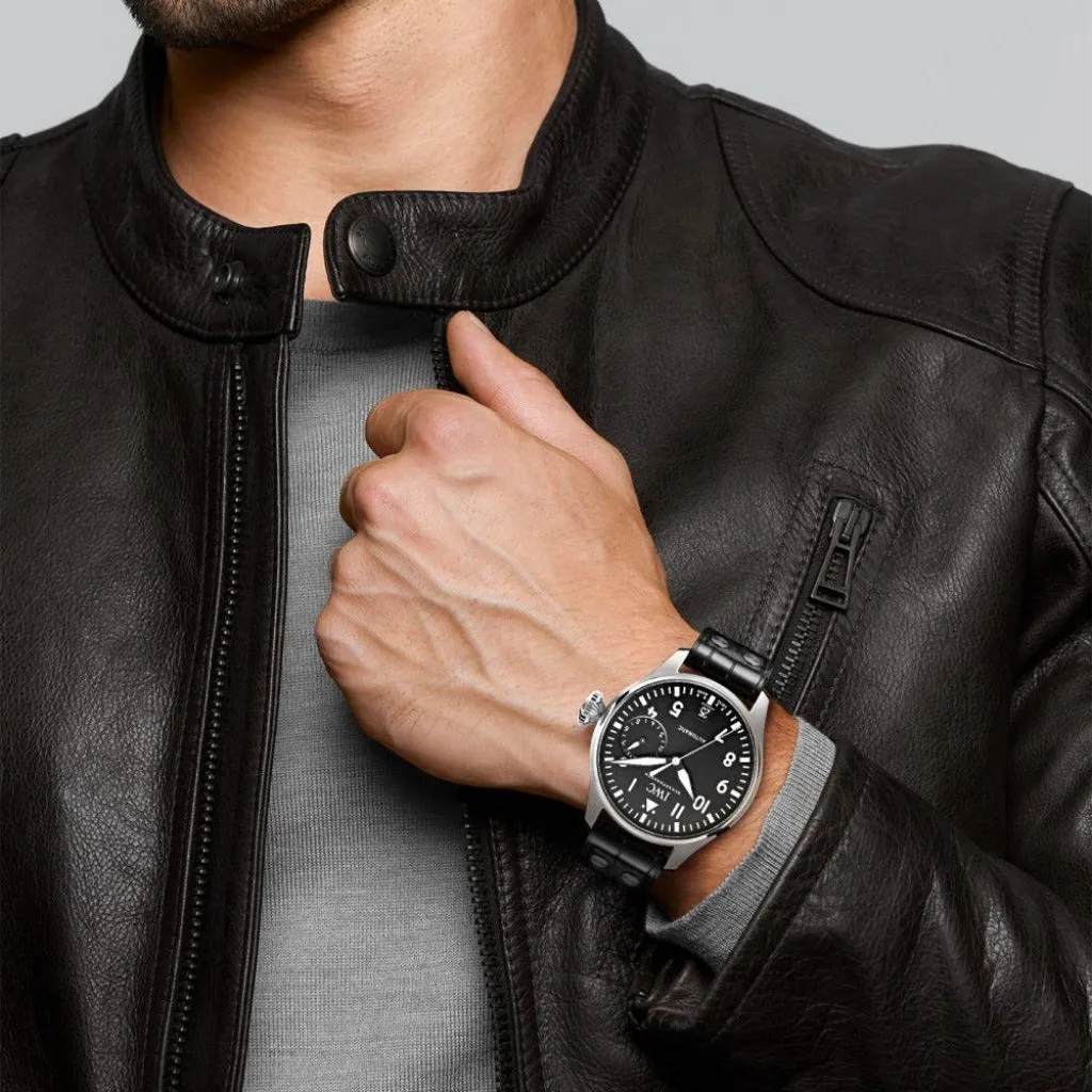 IWC Schaffhausen Pilot Automatic Stainless Steel Black Dial Mens Watch IW501001