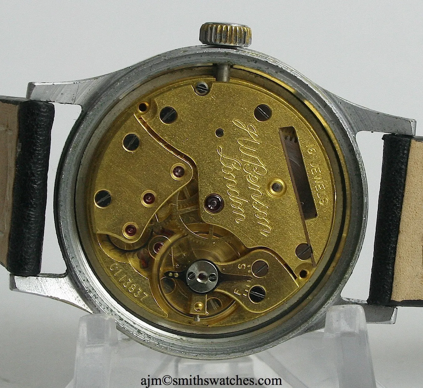 J W BENSON LONDON SMITHS MADE IN ENGLAND ROMAN NUMERAL DIAL DENNISON AQUATITE CASE C 1953 5