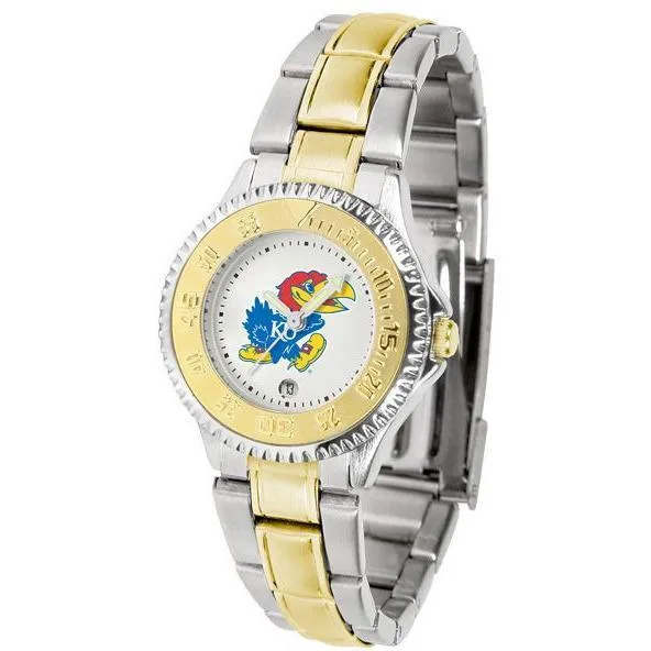 Kansas Jayhawks Ladies Competitor Two-Tone Band Watch
