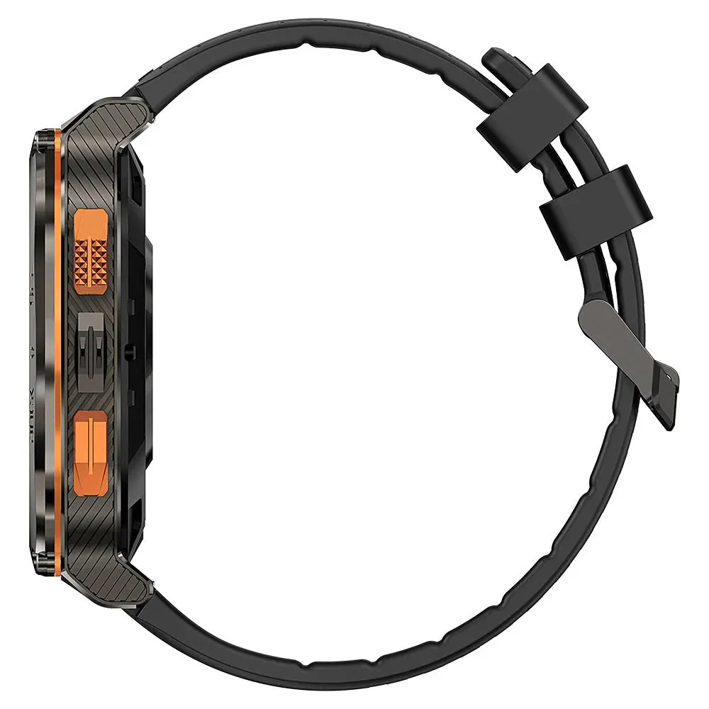 Kospet Tank M3 Ultra Smart Watch Silver Stainless Steel Case With Black Silicone Strap