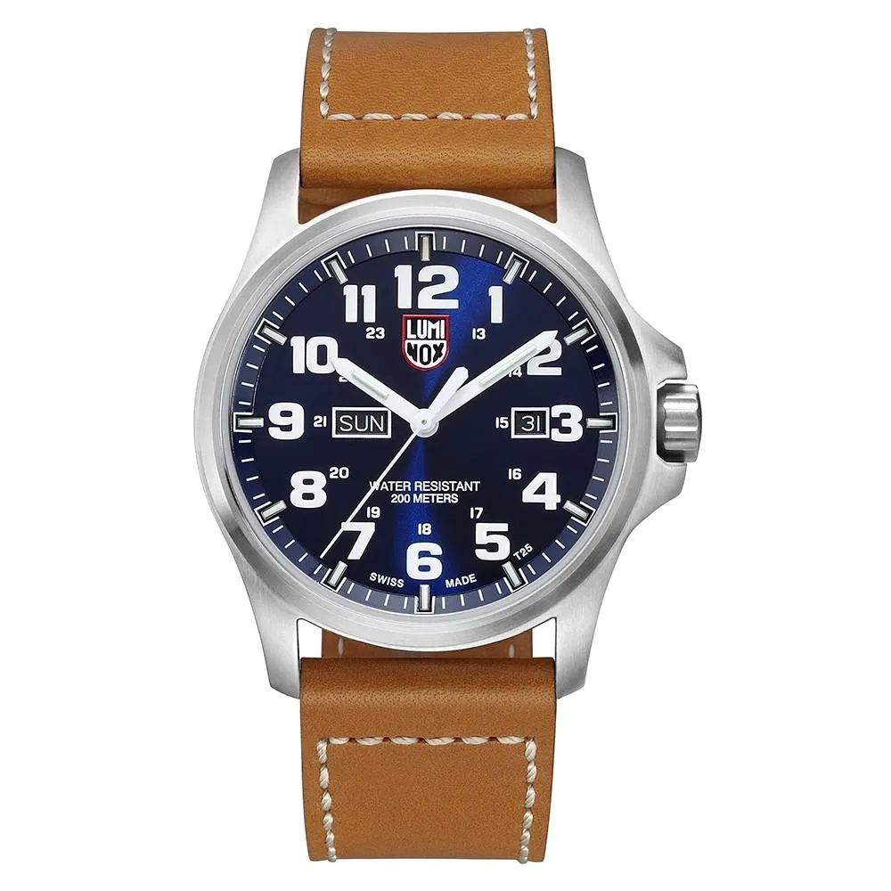 Luminox Atacama Field Day Date 1920 Mens Brown Leather Band Blue Dial Quartz Analog Watch - XL.1924