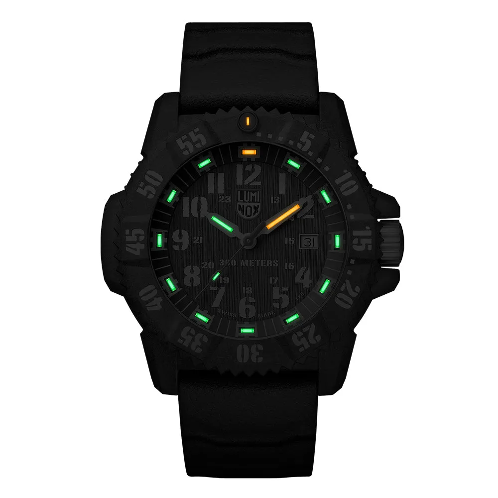 Luminox Men's Master Carbon SEAL 3800 Series Black Rubber Band Black Analog Dial Quartz Watch - XS.3801.L