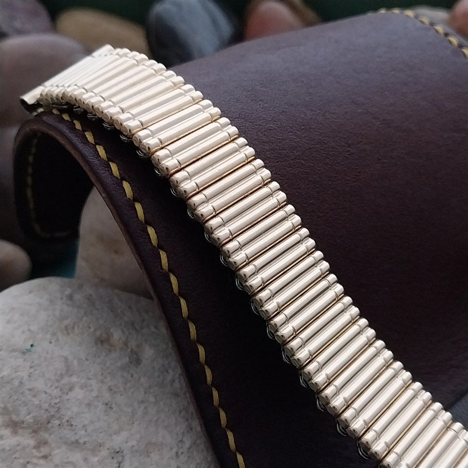 mcm Kreisler 14kt Yellow Gold-Filled Golden Bamboo Unused 50s Vintage Watch Band