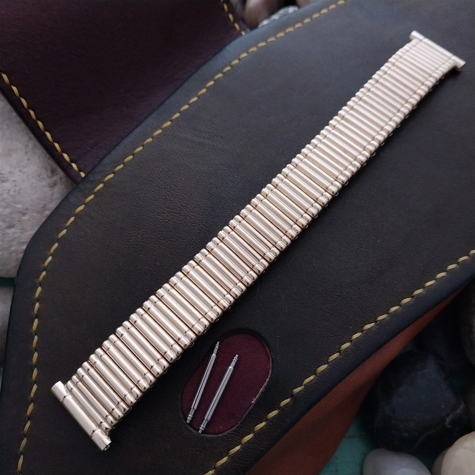 mcm Kreisler 14kt Yellow Gold-Filled Golden Bamboo Unused 50s Vintage Watch Band
