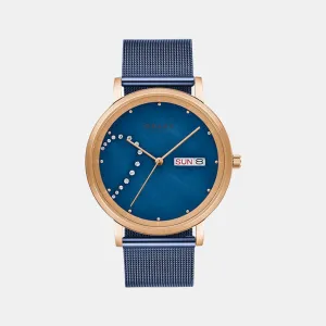 Men Blue Analog Stainless Steel Watch V248GHVLML