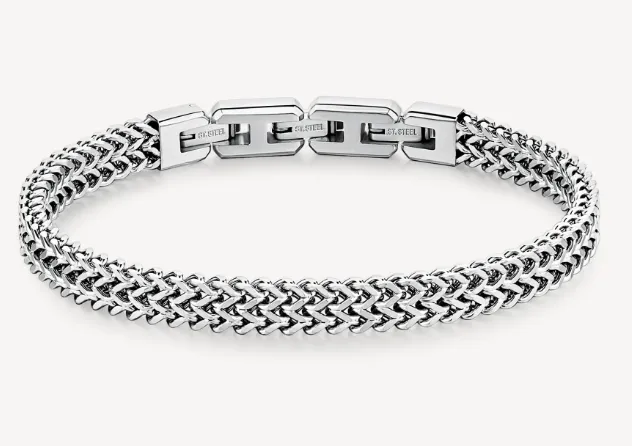 Men's Stainless Steel Double Chain Bracelet by Brosway