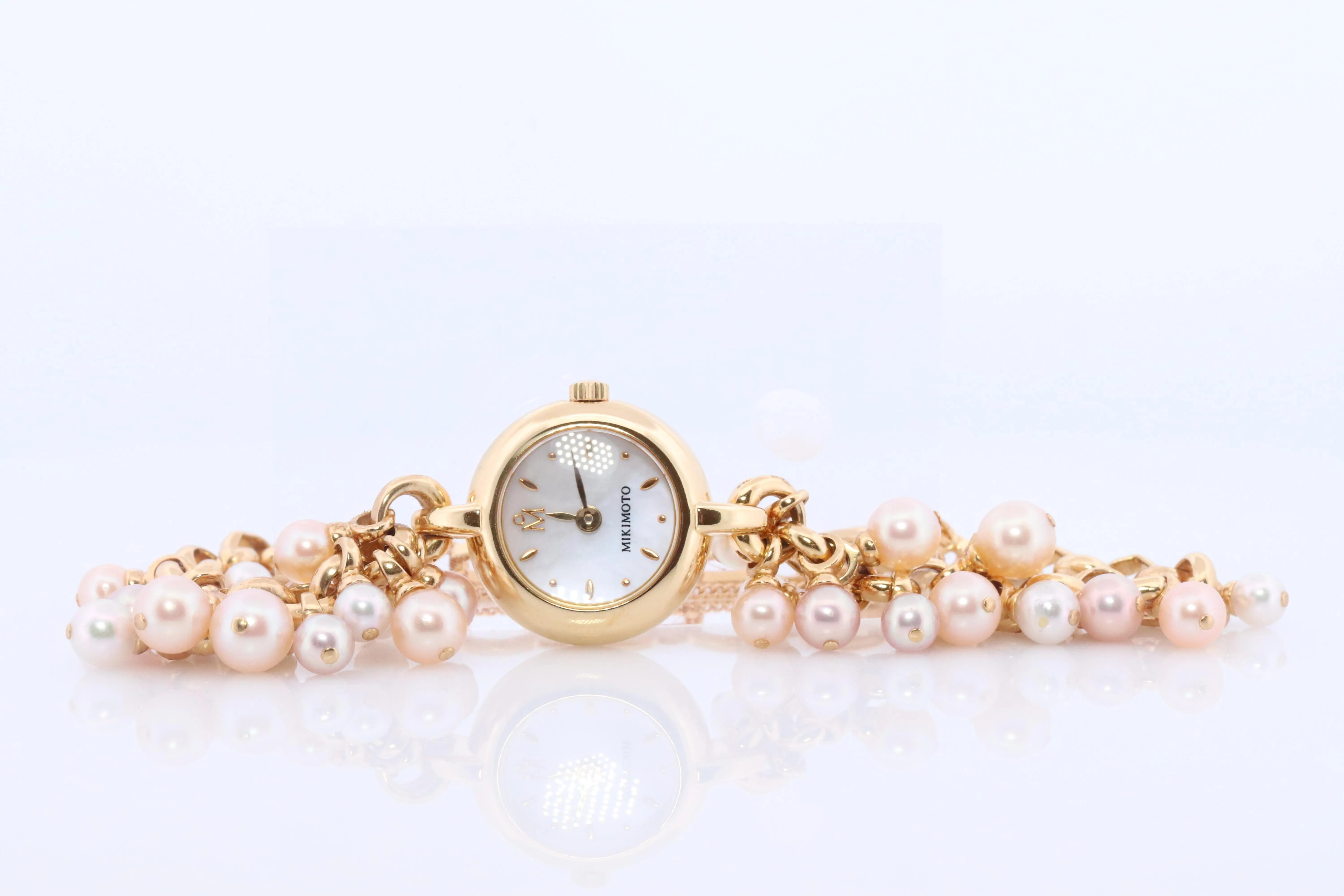 Mikimoto Watch. Mikimoto Pearl Dangle Bracelet Ladies Watch. MOP Dial