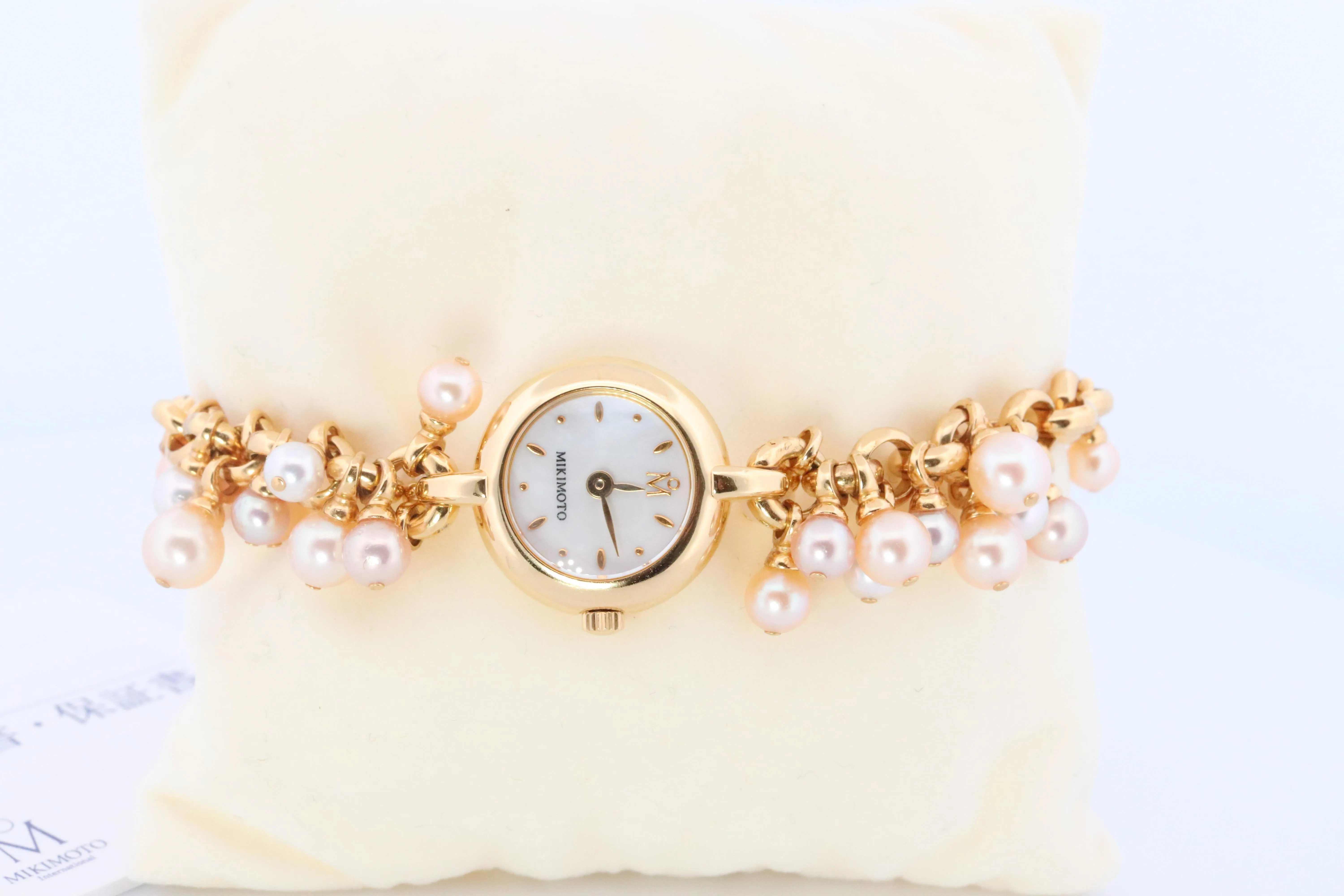 Mikimoto Watch. Mikimoto Pearl Dangle Bracelet Ladies Watch. MOP Dial
