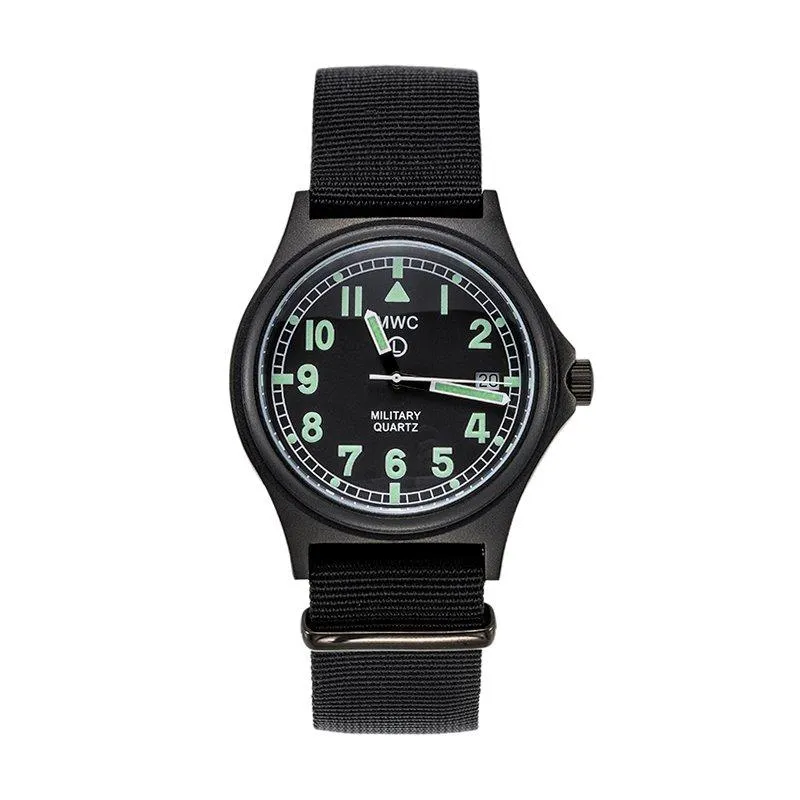 MWC G10 50m Water Resistant PVD Stealth with Battery Hatch, Solid Strap Bars and 60 Month Battery Life