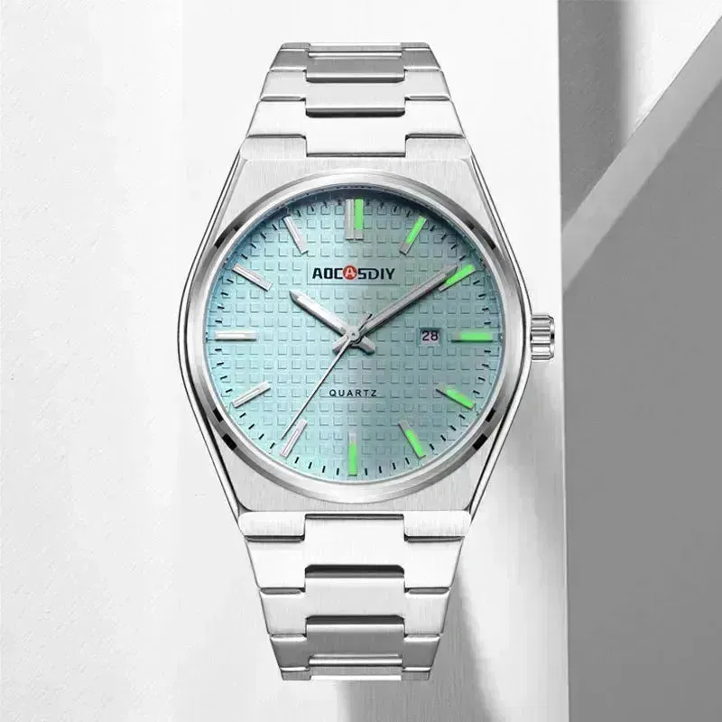 New Watch Men's Fashion Steel Belt Quartz Watch Waterproof Luminous Watch