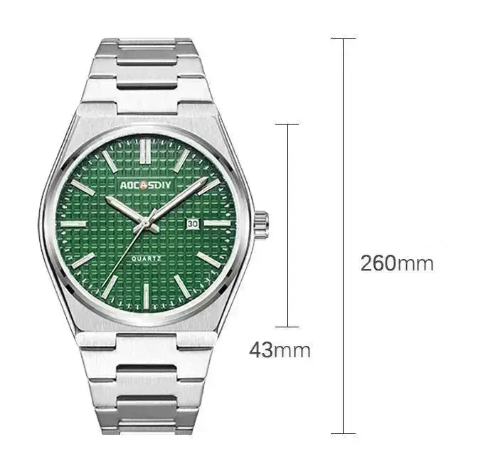 New Watch Men's Fashion Steel Belt Quartz Watch Waterproof Luminous Watch