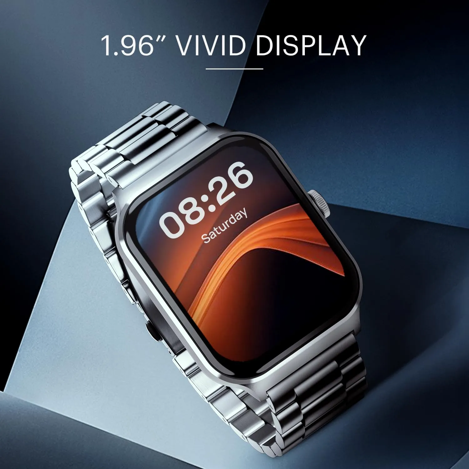 Noise Canvas Smart Watch with 1.96" Vivid Display, Functional Crown, BT Calling, 150  Watch Faces, AI Voice Assistant, Health Suiteᵀᴹ, 100  Sports Modes, IP67, Upto 7 Days Battery (Elite Silver)