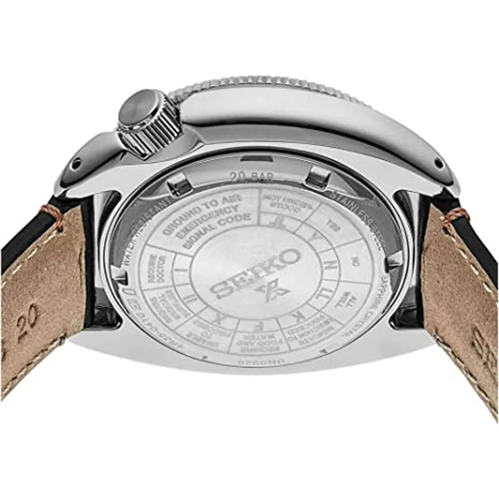 SEIKO Mens Black Dial Leather Band Automatic with Manual Winding Watch - SRPG17
