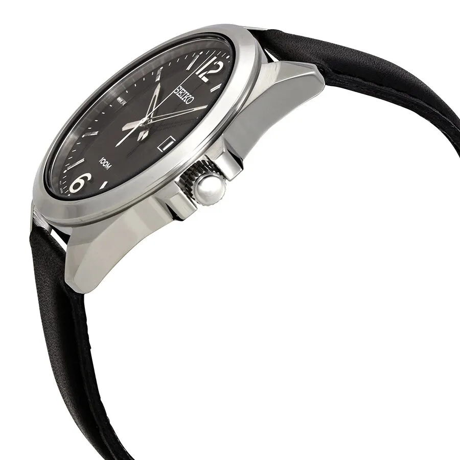 Seiko Neo Classic Black Dial Black Leather Men's Watch SUR215