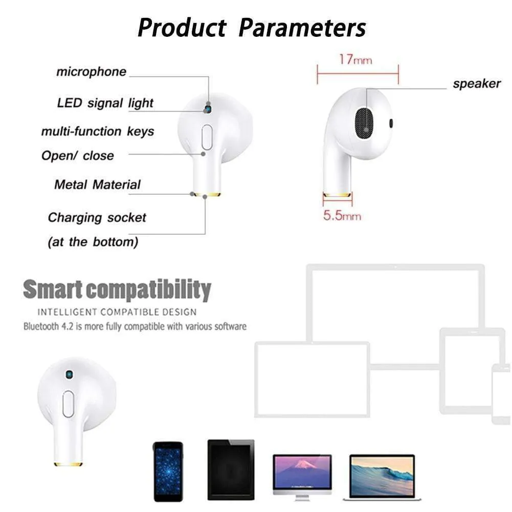 Single Ear Wireless Mini I8x Bluetooth Earphones