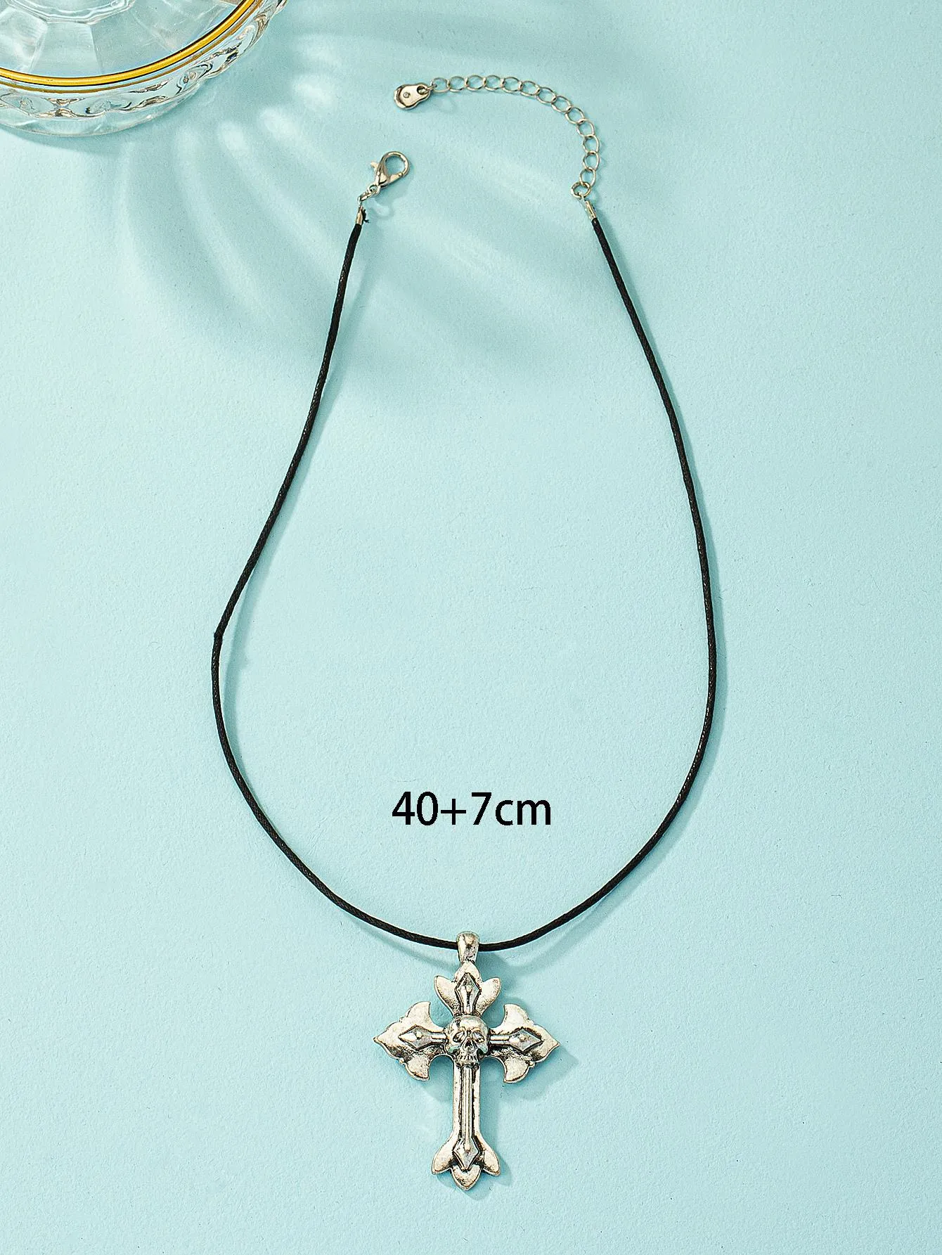 Skull decor Cross Charm Necklace Statement Necklace Modern Necklace Creative