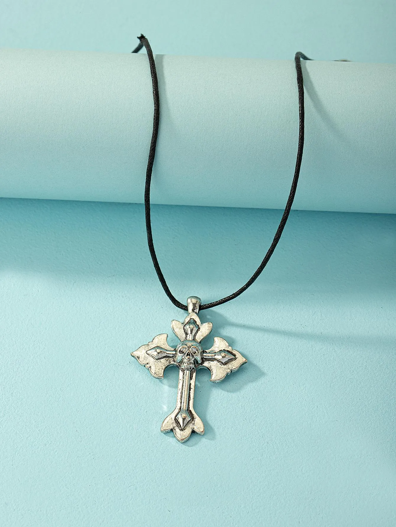Skull decor Cross Charm Necklace Statement Necklace Modern Necklace Creative