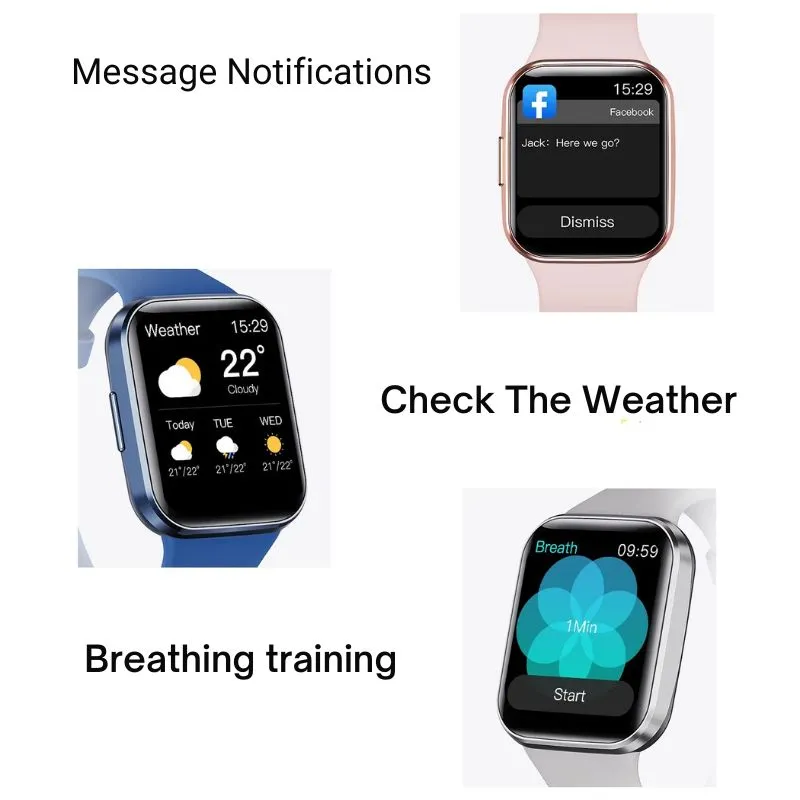 Smart Watches for Women Men 1.69" HD Screen Health Monitor 25 Sports Waterproof For  iOS/Android