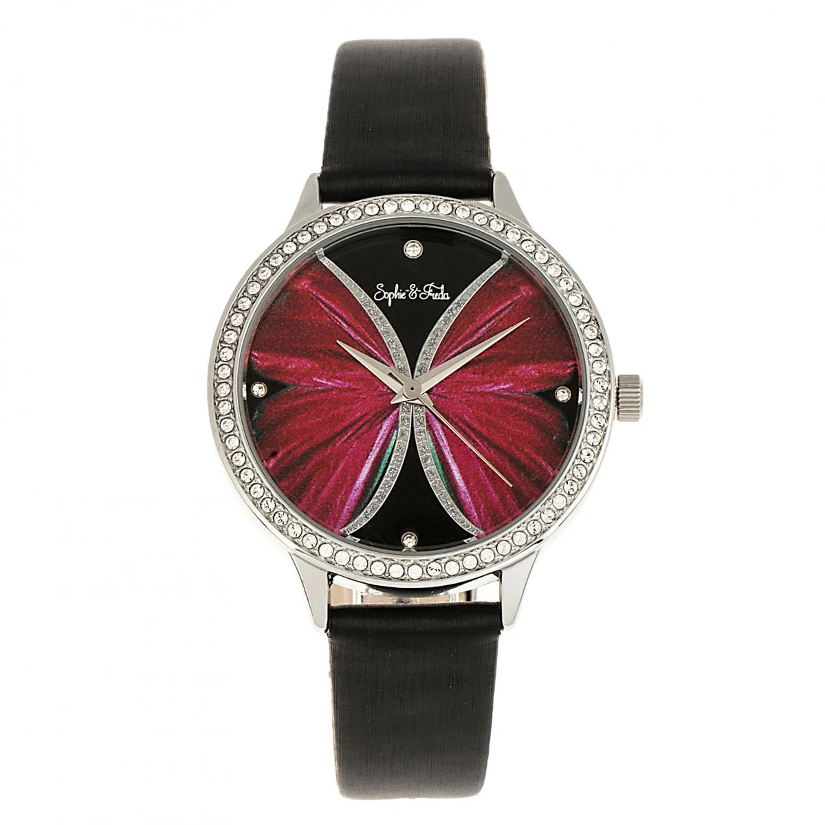 Sophie & Freda Rio Grande Leather-Band w/Swarovski Crystals - Silver/Black