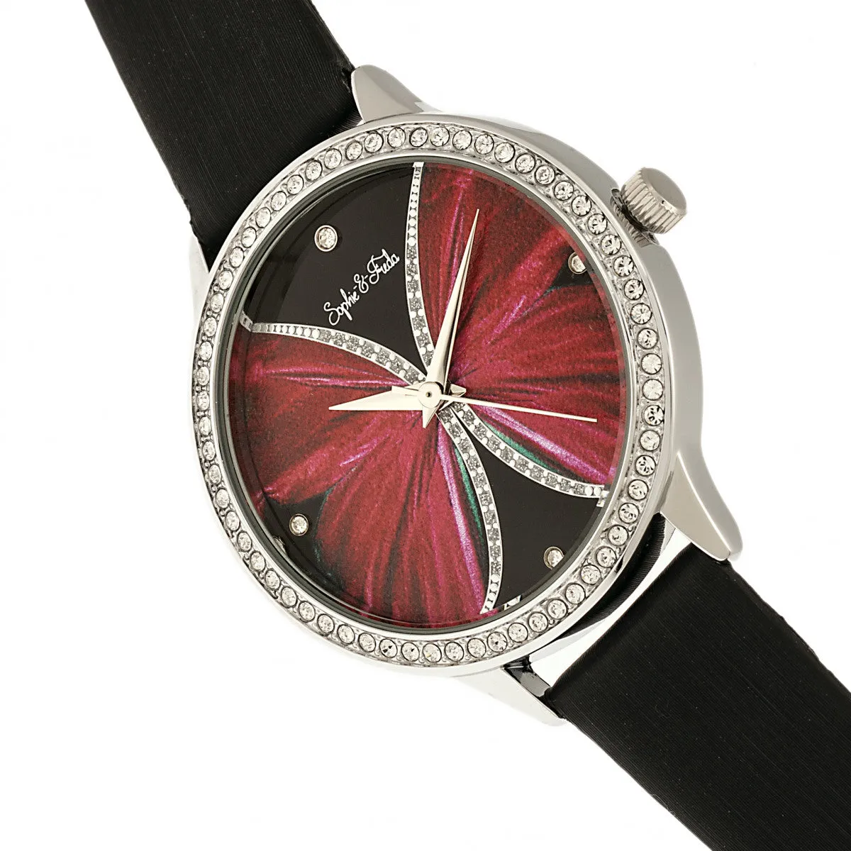 Sophie & Freda Rio Grande Leather-Band w/Swarovski Crystals - Silver/Black