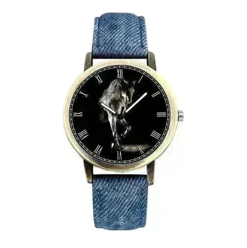 Steed Large Dial Men's Denim Strap Watch