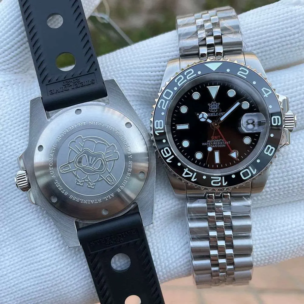 Steeldive GMT Master II Ceramic Full Lume Homage Watches