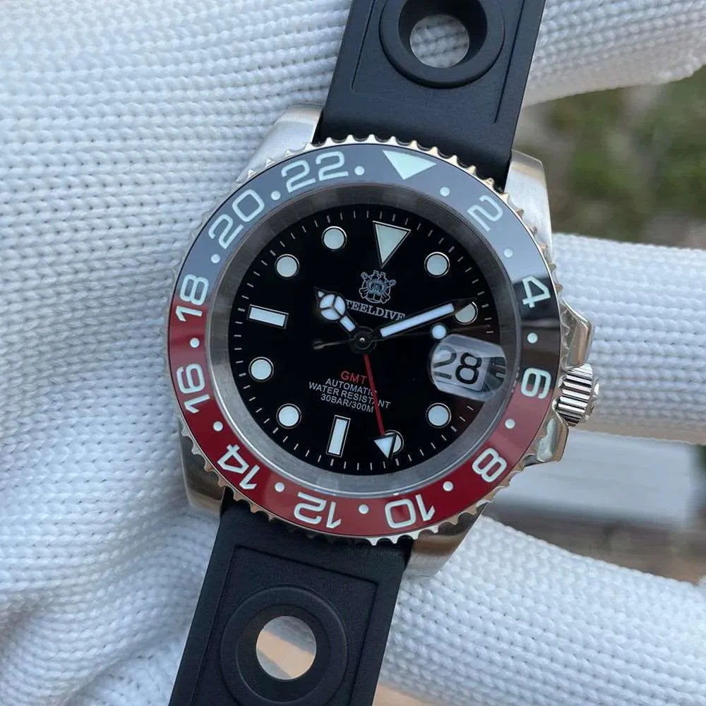 Steeldive GMT Master II Ceramic Full Lume Homage Watches