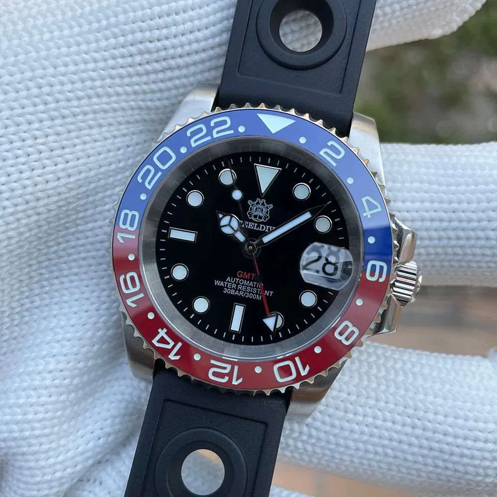 Steeldive GMT Master II Ceramic Full Lume Homage Watches