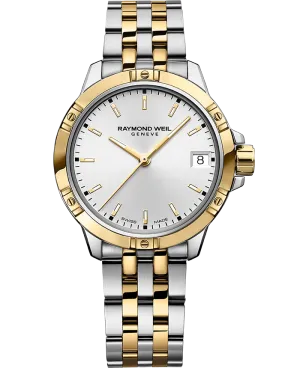 Tango Classic Ladies Quartz Two-Tone White Dial Steel Date Watch, 30mm    Stainless Steel Bracelet, Yellow Gold PVD, Sunrayed White Dial, Indexes - 5960-STP-30041