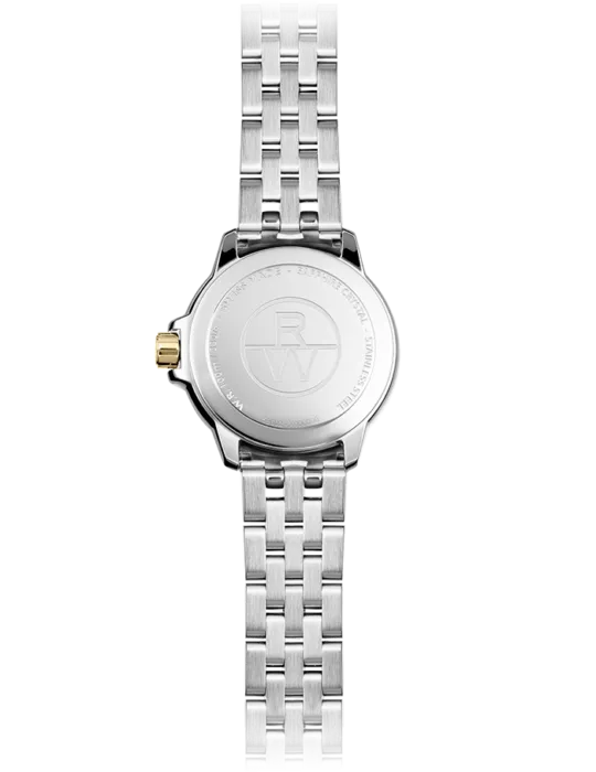 Tango Classic Ladies Quartz Two-Tone White Dial Steel Date Watch, 30mm    Stainless Steel Bracelet, Yellow Gold PVD, Sunrayed White Dial, Indexes - 5960-STP-30041