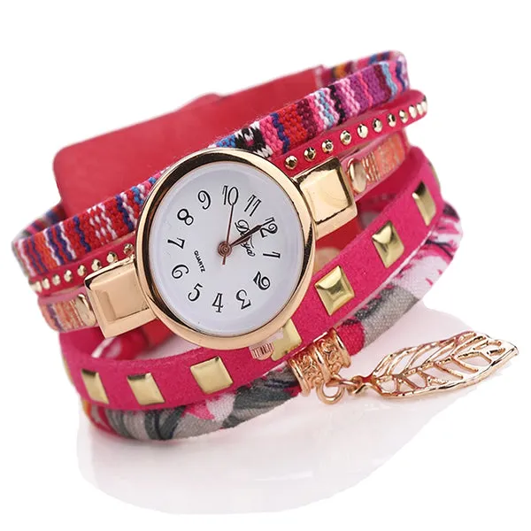 Teen Charm Fabric Bracelet Watch with Gift Box