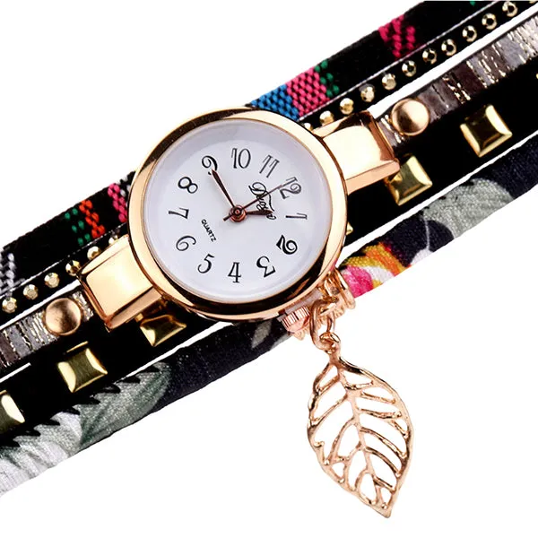 Teen Charm Fabric Bracelet Watch with Gift Box