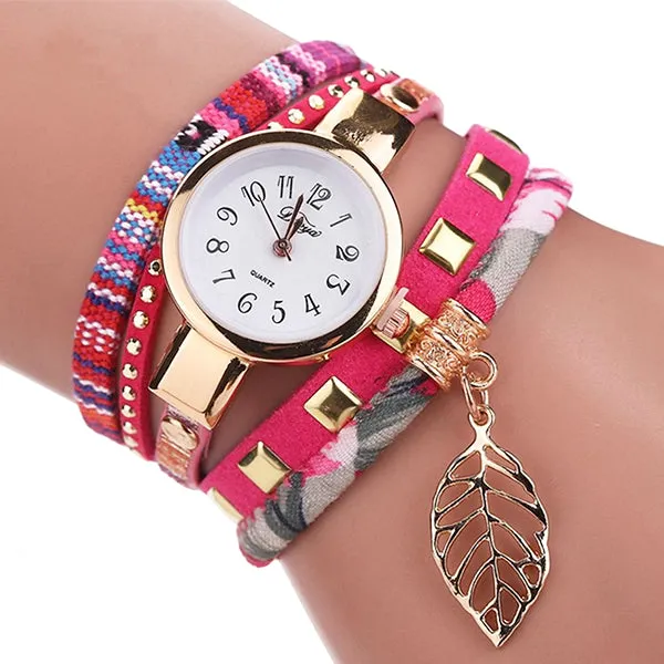 Teen Charm Fabric Bracelet Watch with Gift Box
