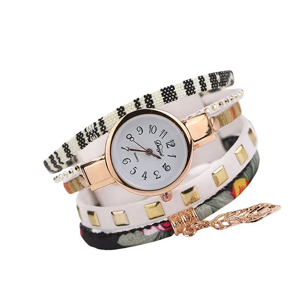 Teen Charm Fabric Bracelet Watch with Gift Box