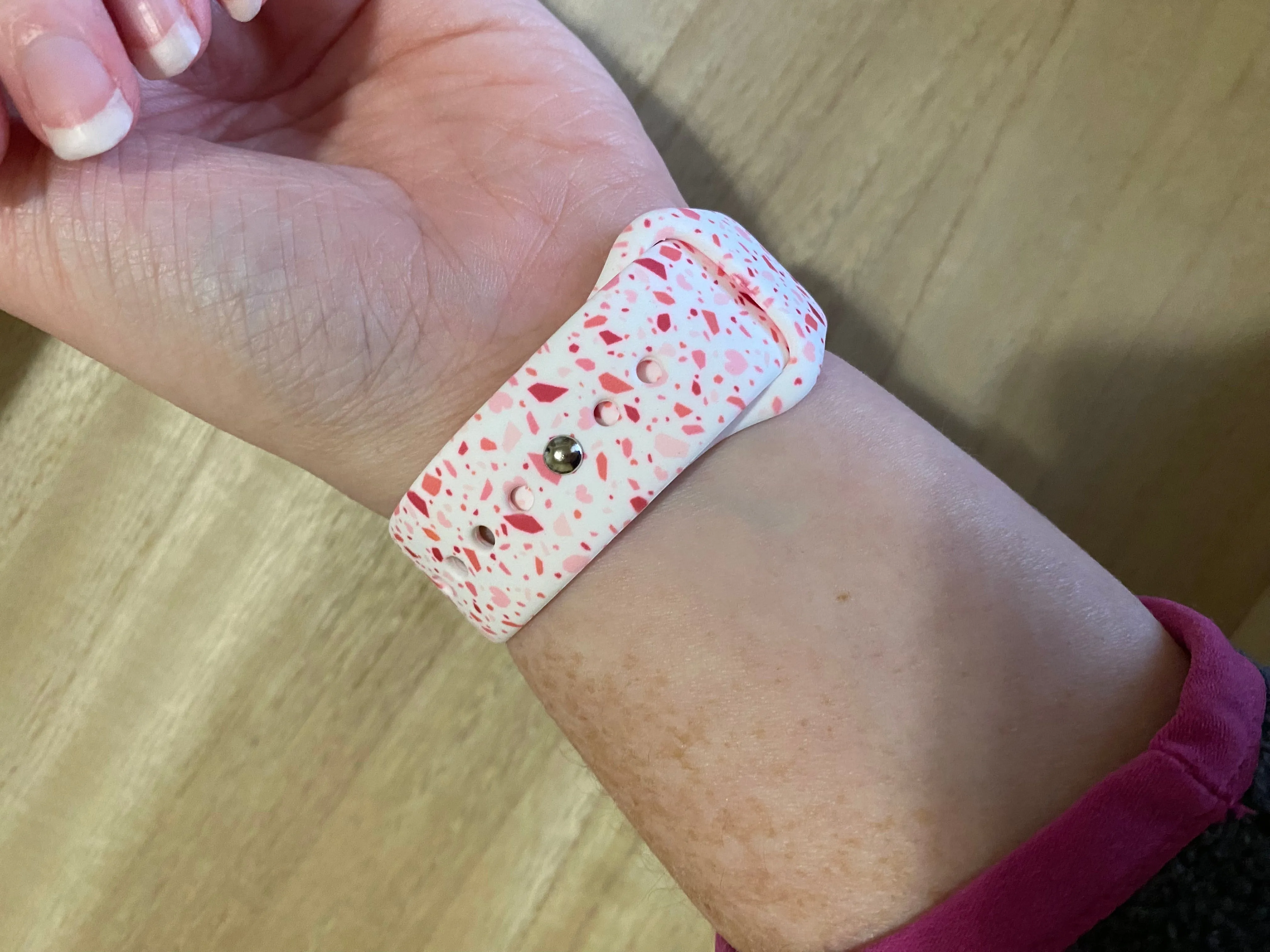 Terrazzo Heart Printed Silicone Smart Watch Band