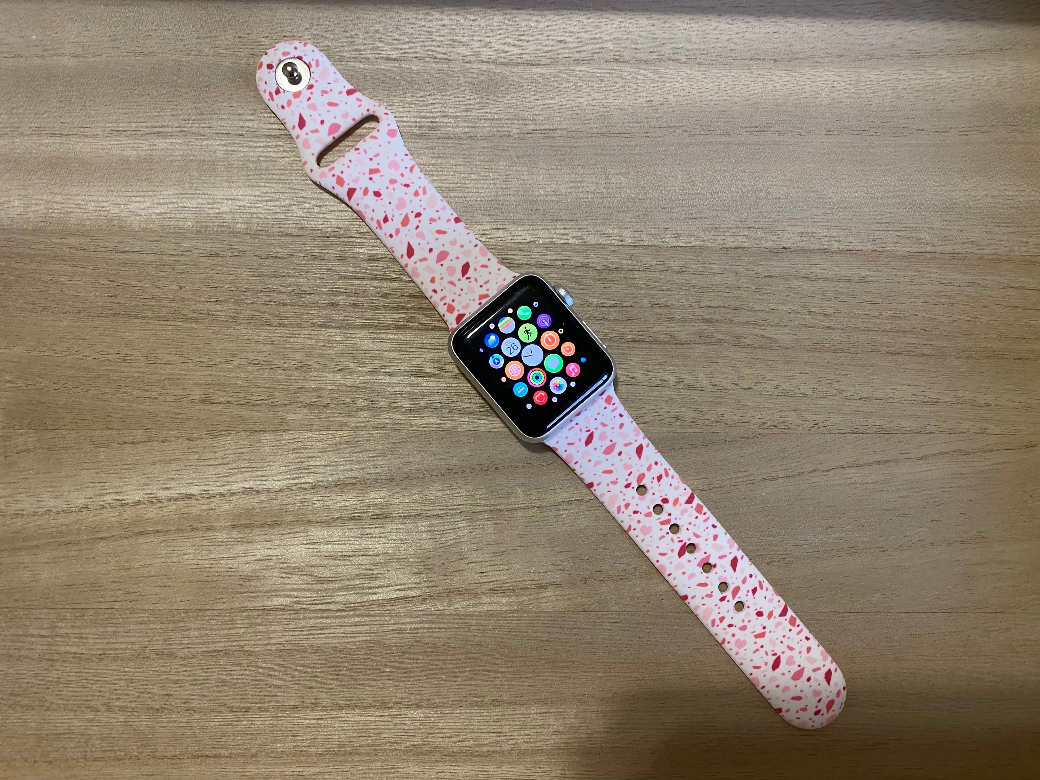 Terrazzo Heart Printed Silicone Smart Watch Band