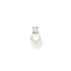 Thomas Sabo Single ear stud pearls and white stone silver