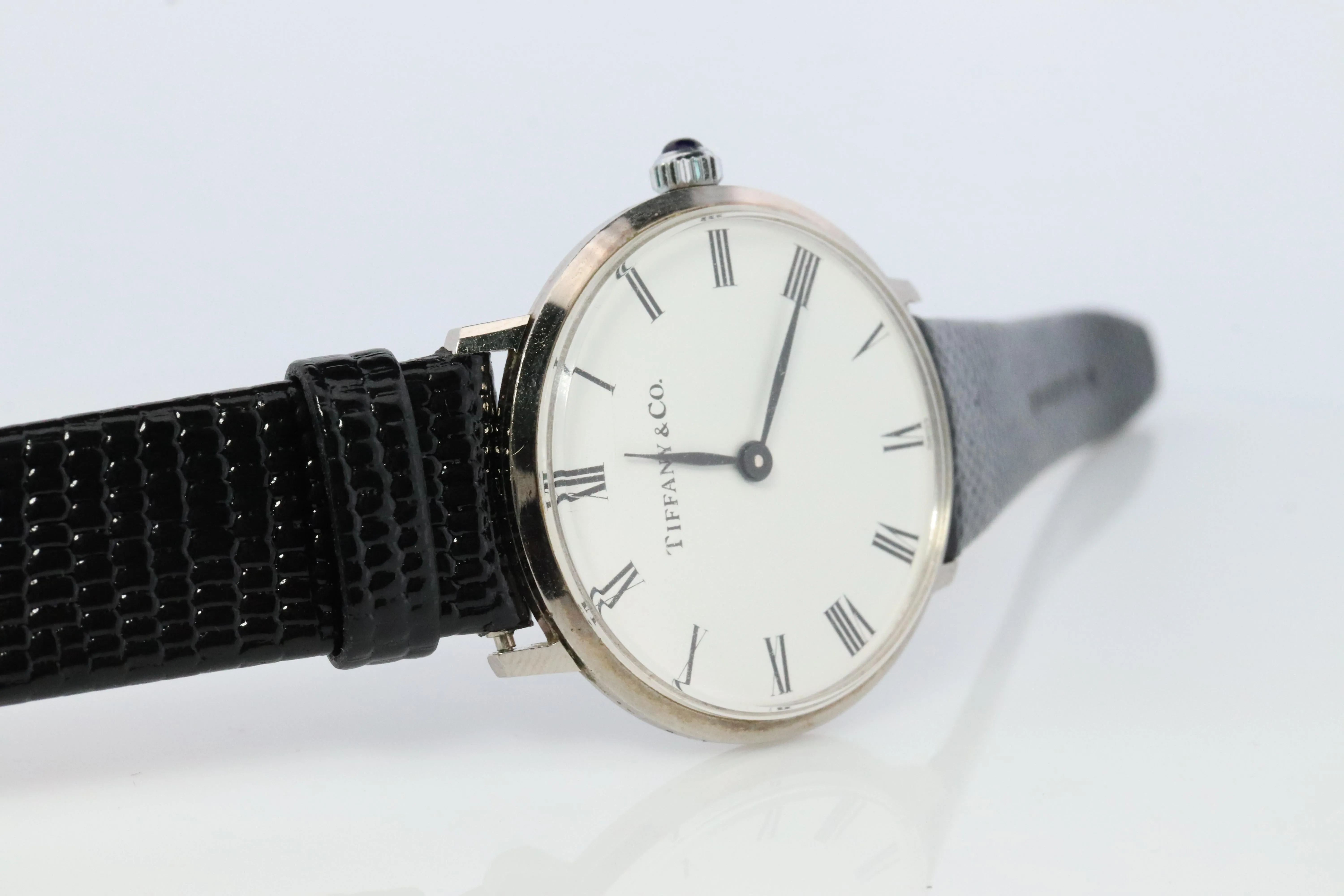 Tiffany and Co Watch. Round Full Manual Mechanical wristwatch. 1970s.